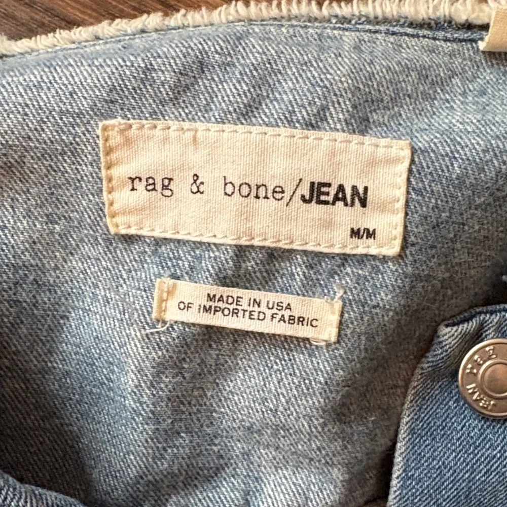 Rag&Bone Light Blue Collarless Jean Jacket - Picture 3 of 3